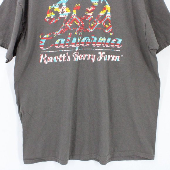 Vintage Knott's Berry Farm Shirt Mens Brown California Bear Graphic Logo Size XL - Picture 4 of 9